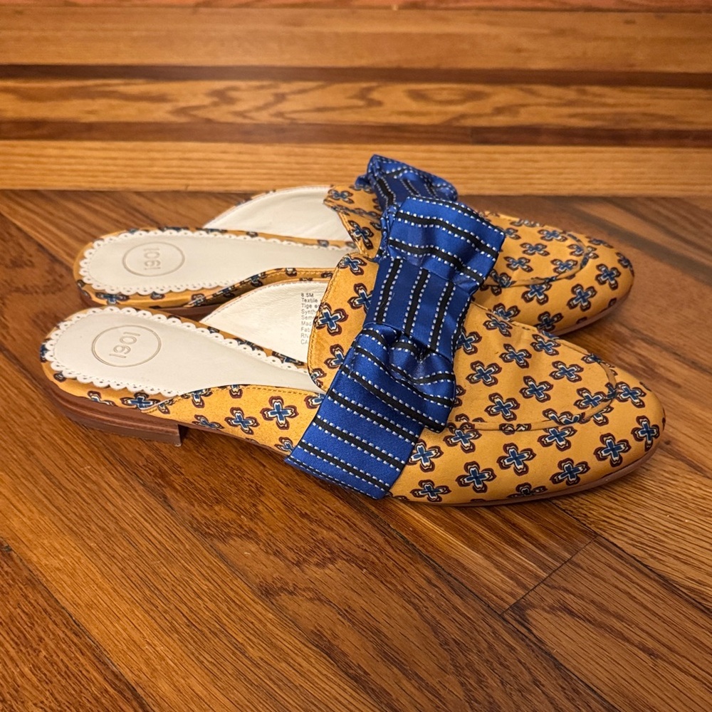 1901 Blue and Yellow Patterned Mules - Picture 4 of 7